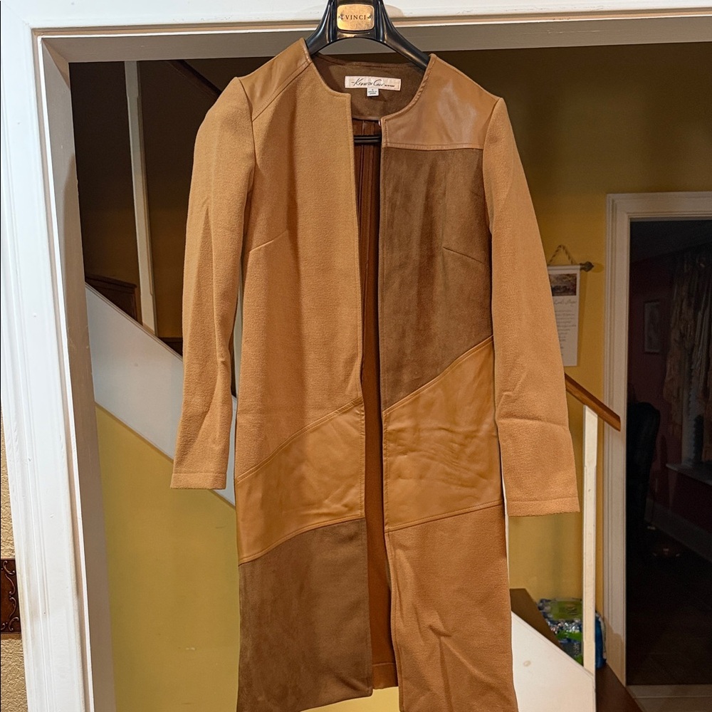 Kenneth Cole Two-Tone Tan Trench Coat